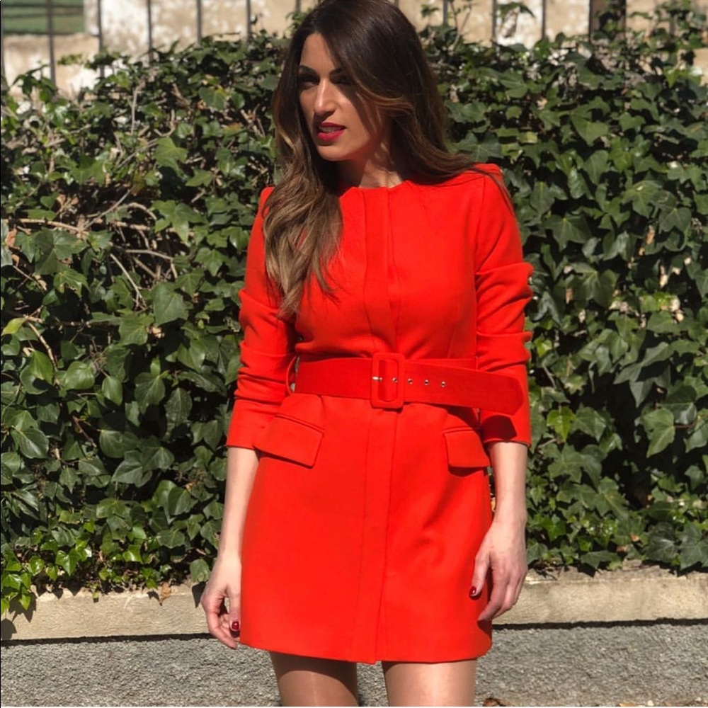 BLOGGERS FAVORITE ZARA BELTED FROCK COAT - Picture 6 of 8